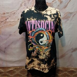 Antisocial Dragon Bleach Dyed Graphic Tee
